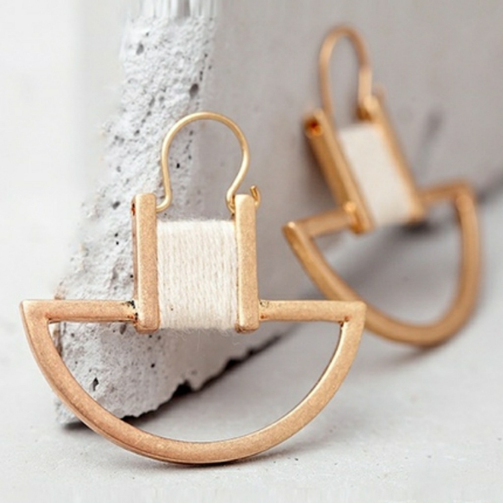 Handmade gold accent antique style drop earrings